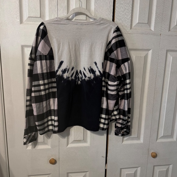 AC/DC Graphic Tee and Flannel Upcycled Shirt - Size Small to 2XL - Picture 4 of 4